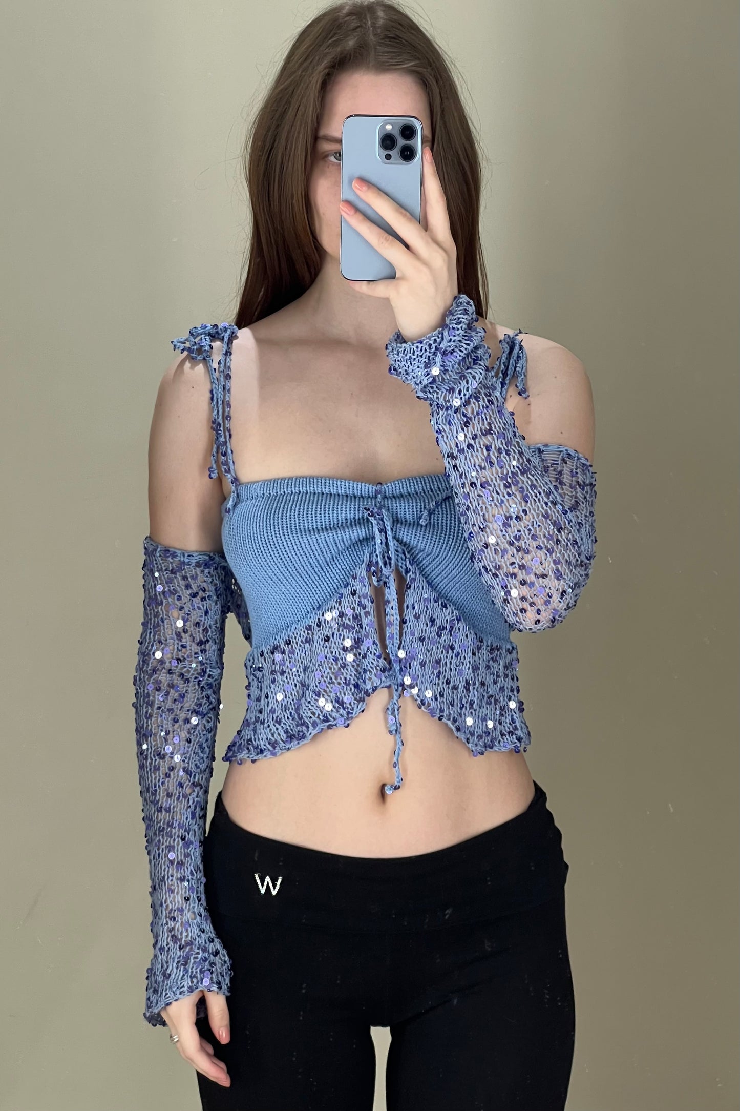 Sample Knitted Disco Top + Sleeves size S