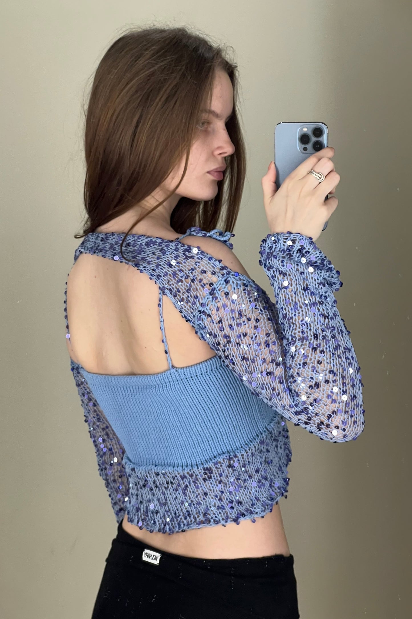 Sample Knitted Disco Top + Sleeves size S
