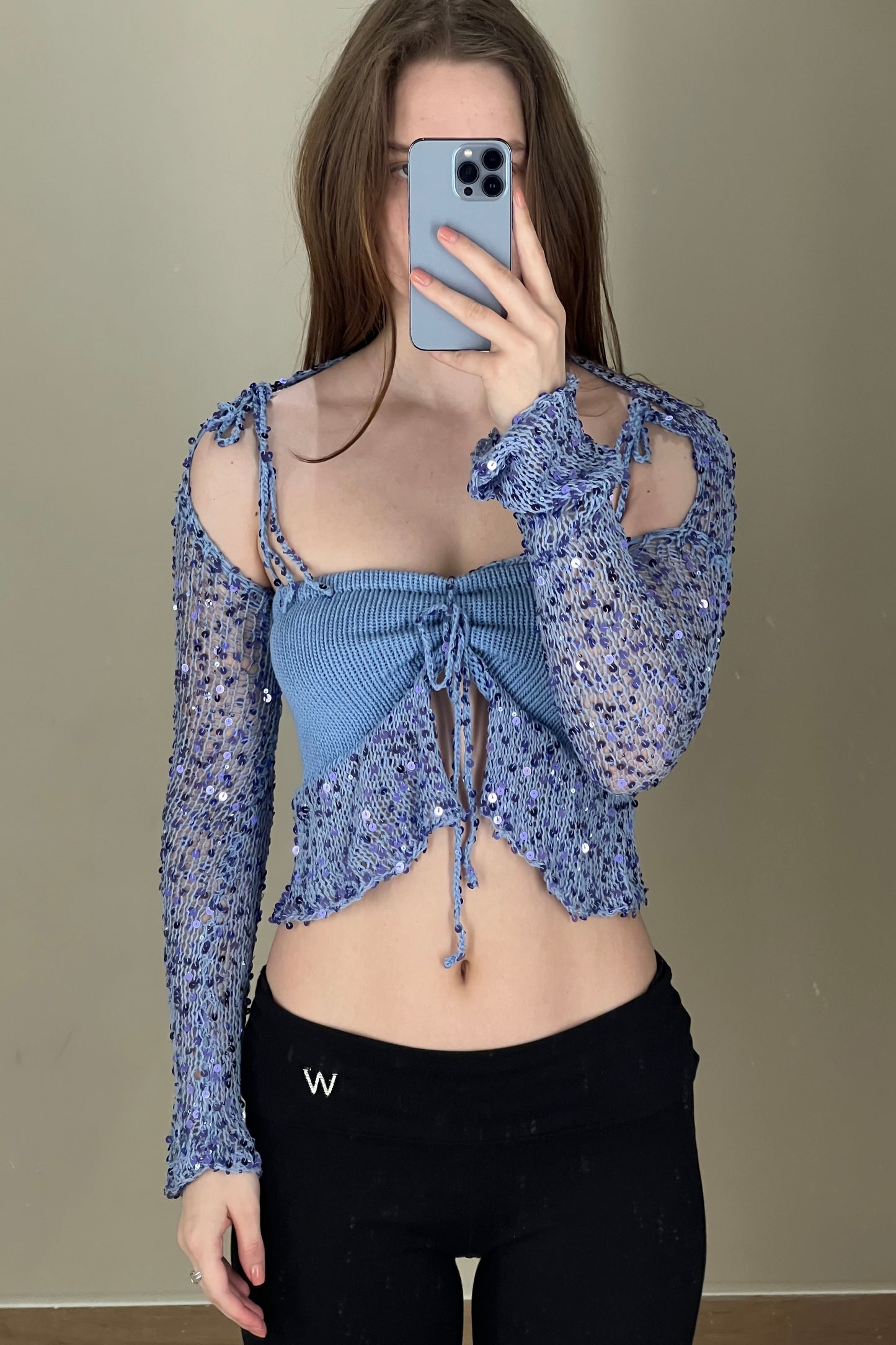 Sample Knitted Disco Top + Sleeves size S