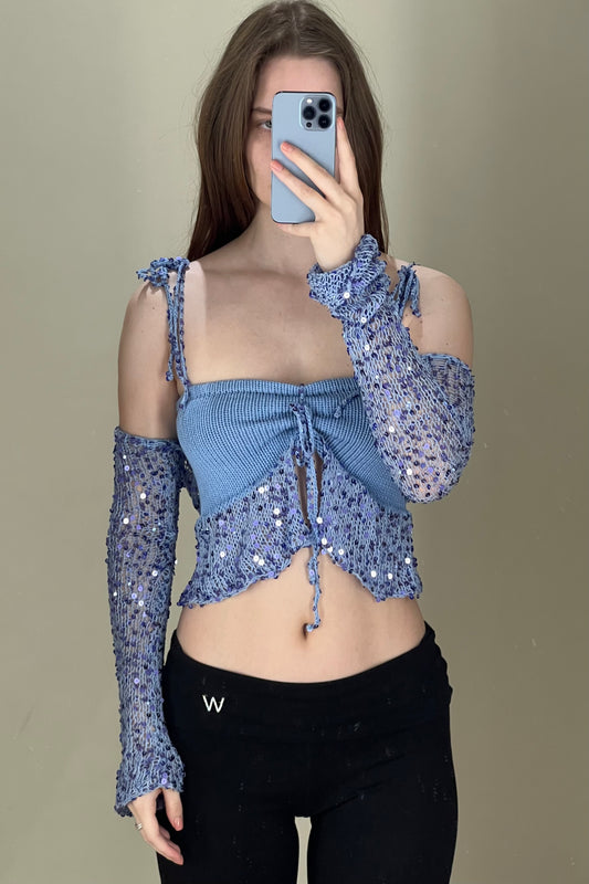 Sample Knitted Disco Top + Sleeves size S